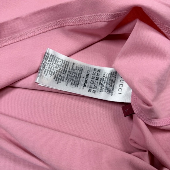 MEN'S GUCCI PINK COTTON JERSEY T-SHIRT SIZE LARGE RELAXED FIT EXCELLENT - Picture 4 of 6